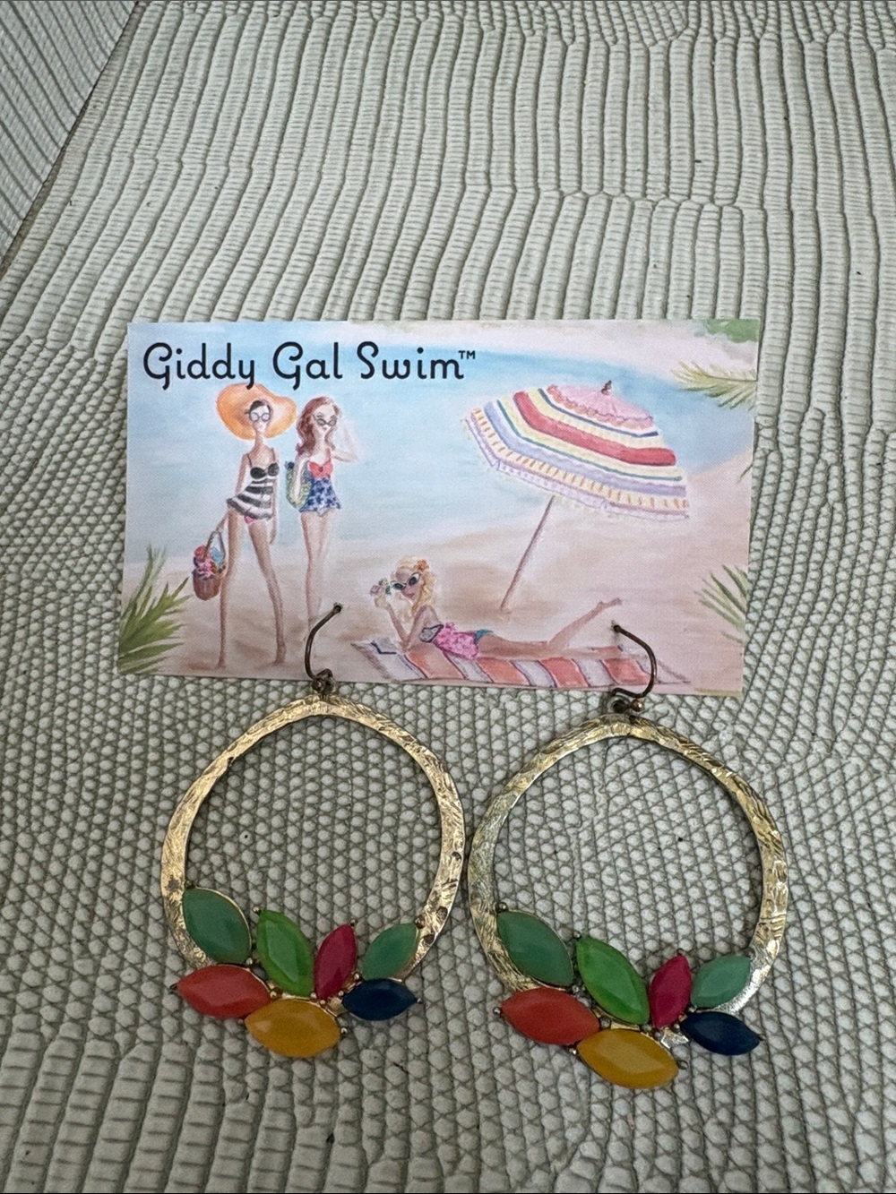 Colorful Gem Hoop Earrings
